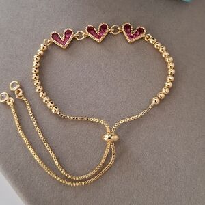 Ruby hearts bracelet